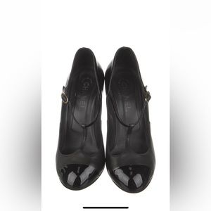 Chanel black t-strap pumps, IT 39.5C